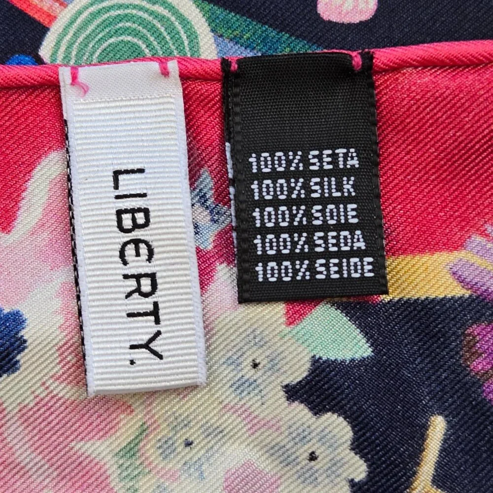 NWOT Liberty Love Navy Silk Twill Scarf Limited Collectible
